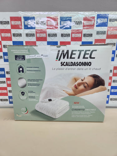Calientacamas individual 150 x 80 cm, Calentamiento rápido, Temperatura constante y personalizable, Tejido acolchado hipoalergénico lavable, Made in Italy, Control 6 temperaturas Imetec Adapto Recreo